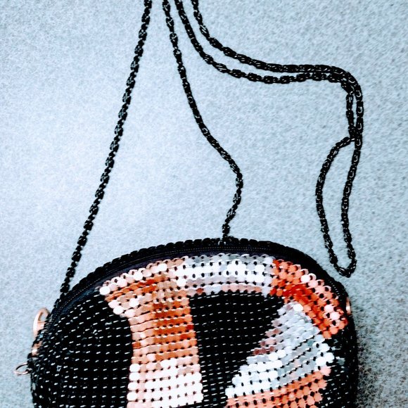 Another Y&S Original Small Black, Gold, Silver Mesh Crossbody Purse - Picture 9 of 10